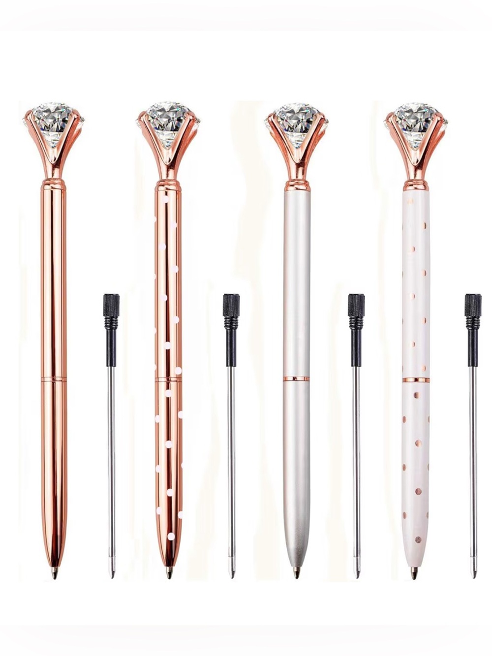 Set of 4 Diamond Crystal Ballpoint Pens - Picture 2 of 3
